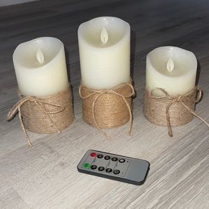 Set of 3 Battery Operated Candles with Remote